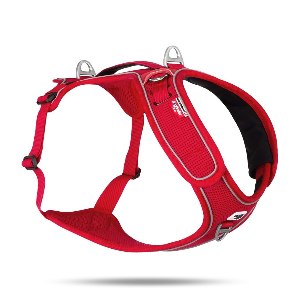 SU3589-CURLI BELKA HARNESS ADJUSTABLE NECK RED 3XL